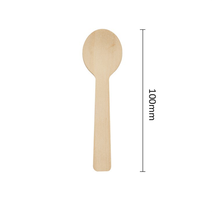 Birch Wood Ice Cream Spoon Disposable