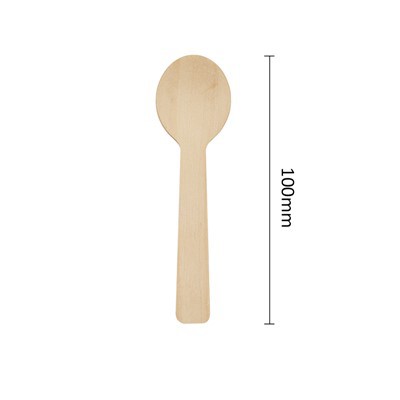 Bērza koka saldējuma karote vienreizējai lietošanai